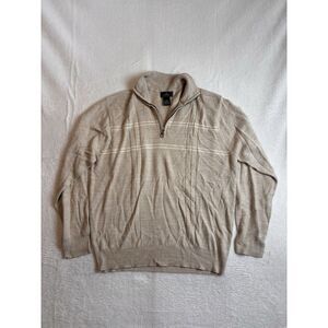 Dockers Beige Pullover Long Sleeve 1/4 Zip Pullover Sweater Men's Medium *